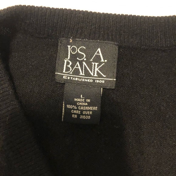 JoS A Bank, Black 100% Cashmere Sweater